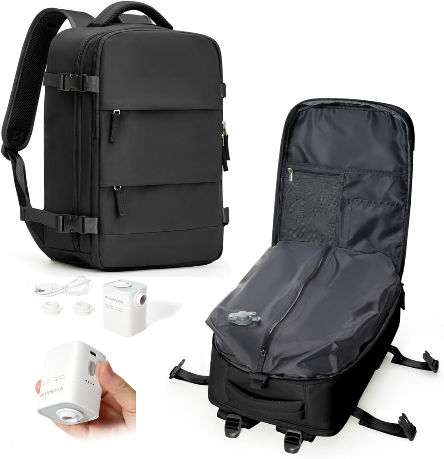 Vacuum Compression Travel Backpack Carry-On with Pump