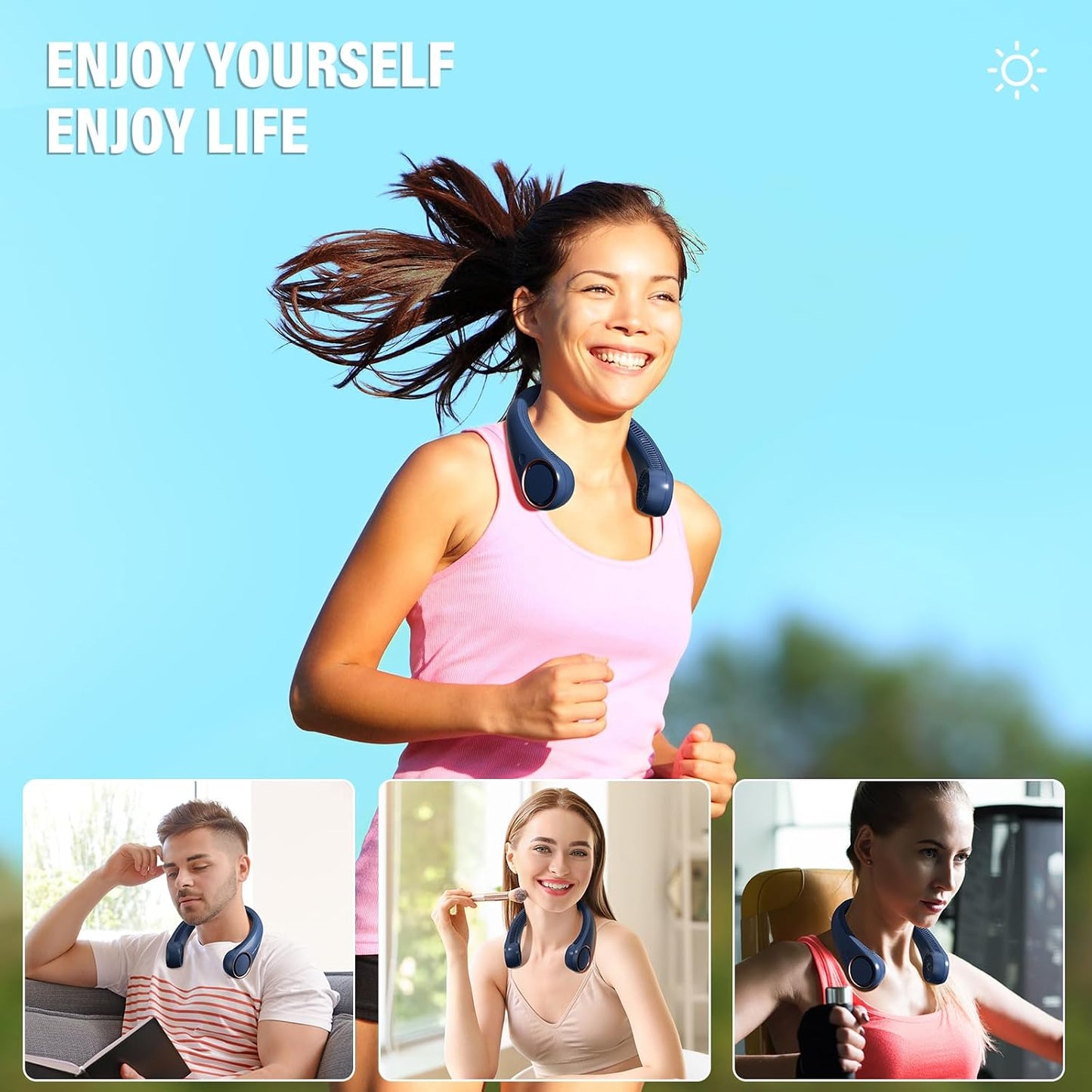 Bladeless Neck Fan Personal Cooler – 3 Speeds, 4000 mAh