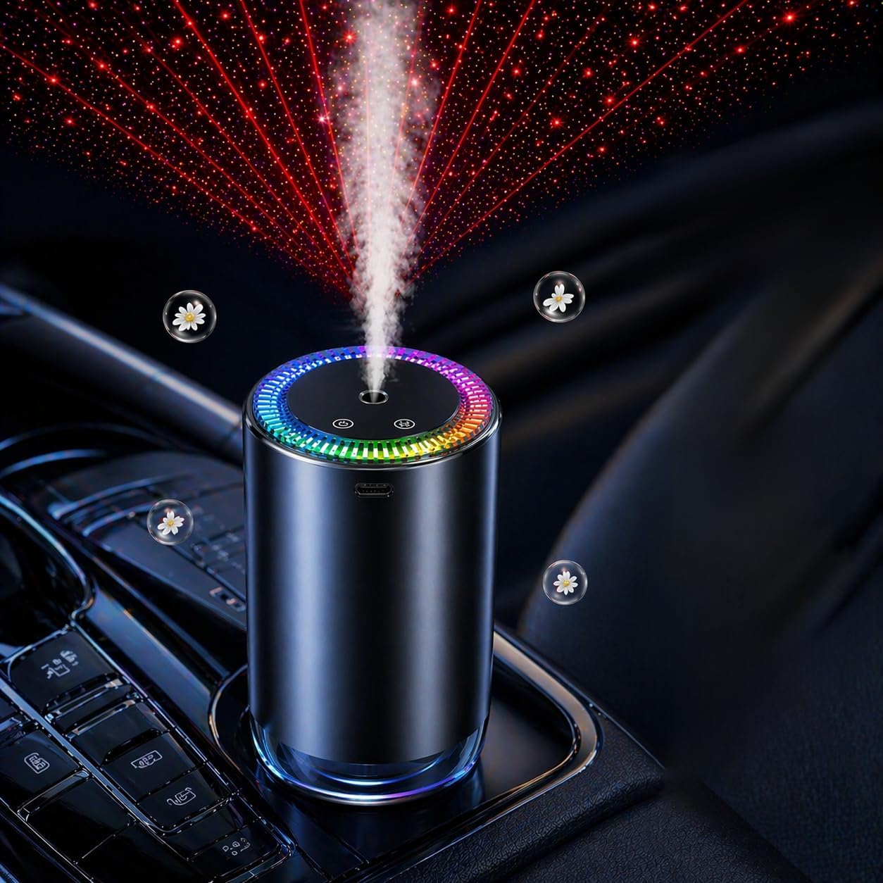 Smart Car Diffuser With Touch Control & RGB Star Lights