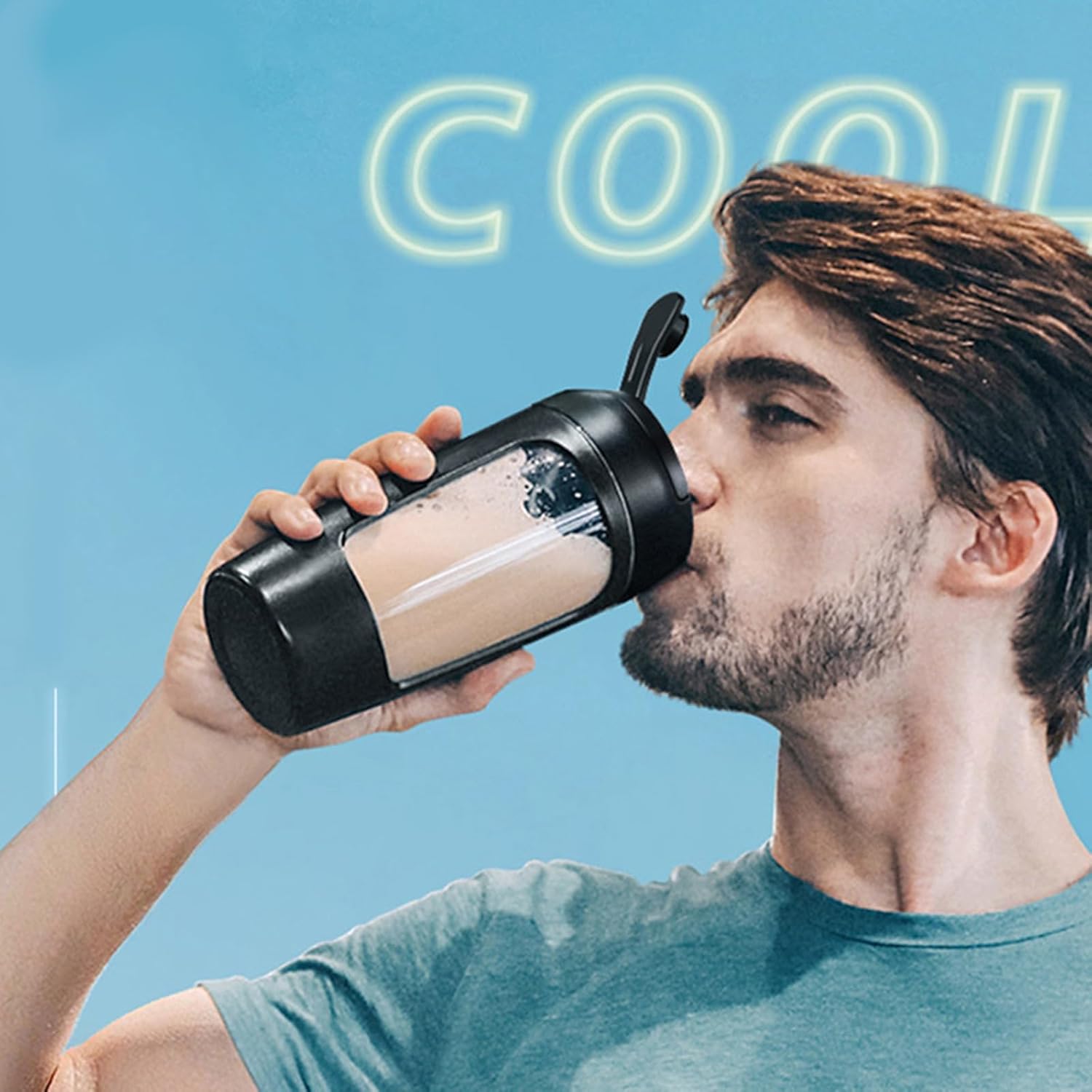 Electric Protein Shaker Bottle 650 ml With Powder Storage