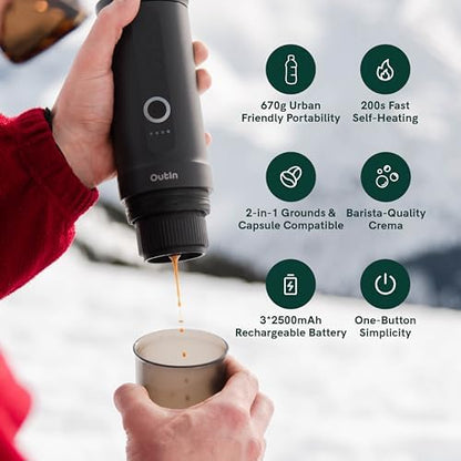 Portable Electric Espresso Maker & Coffee Grinder Set