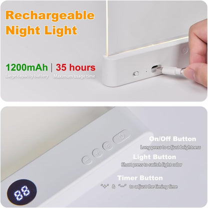 Rechargeable Flat Book Light – Clear LED Panel With Timer