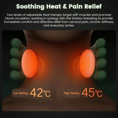 Cordless Shiatsu Neck Massager with Heat and 4D Kneading