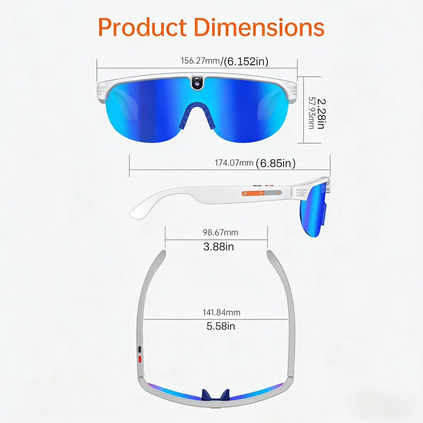 AI Smart Sports Sunglasses with Camera & Audio