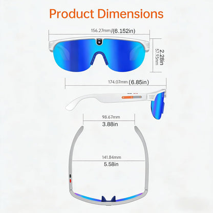 AI Smart Sports Sunglasses with Camera & Audio