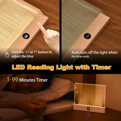 Rechargeable Flat Book Light – Clear LED Panel With Timer