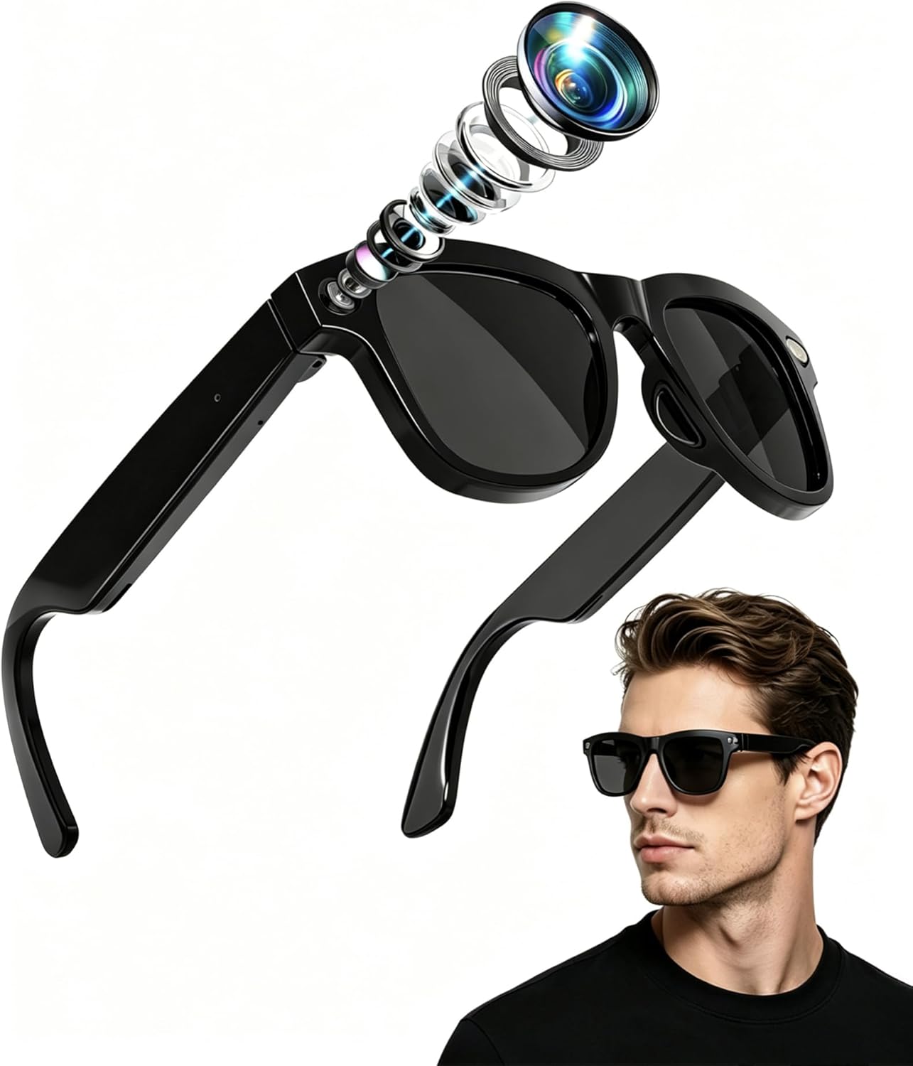 AI Smart Glasses With 8MP Camera – Translation & Audio