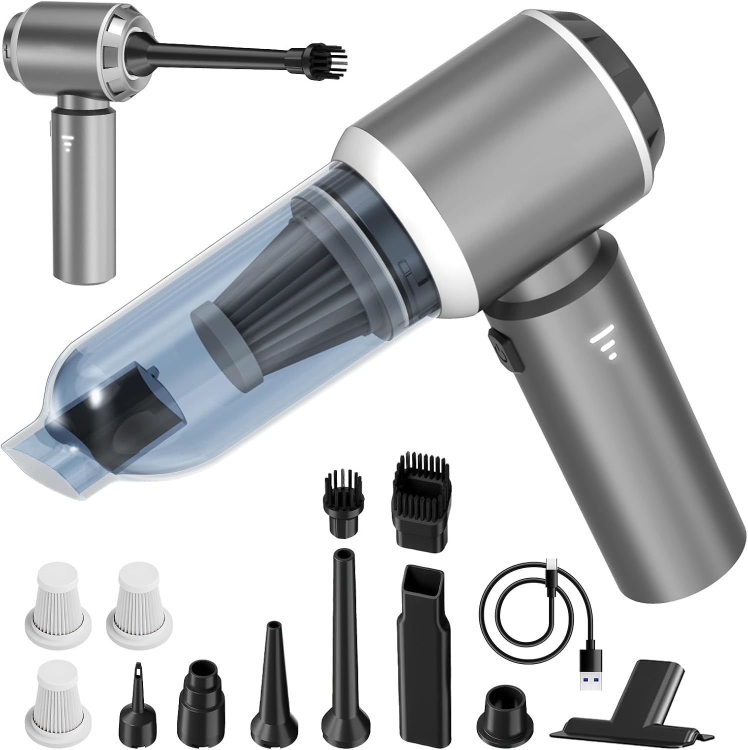4-in-1 Cordless Car Vacuum Cleaner – Powerful Handheld
