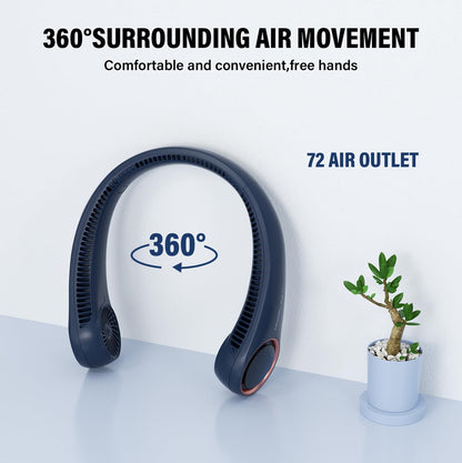 Bladeless Neck Fan Personal Cooler – 3 Speeds, 4000 mAh