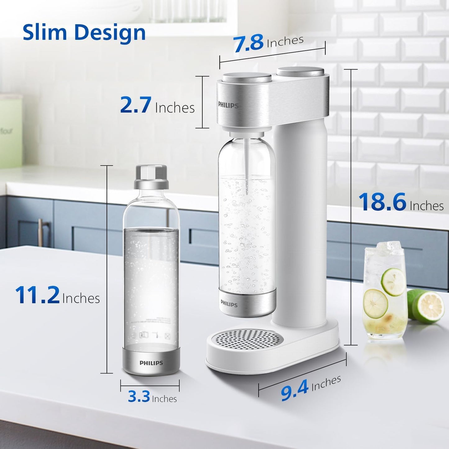Sparkling Water Maker Soda Machine – Quick Twist, 1L BPA-Free