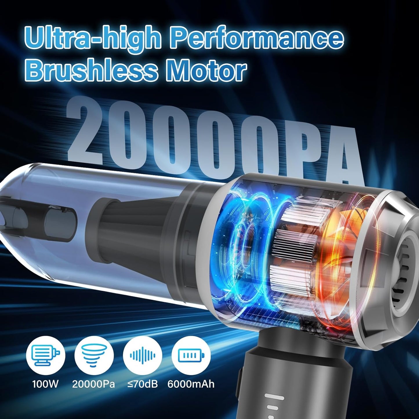 4-in-1 Cordless Car Vacuum Cleaner – Powerful Handheld