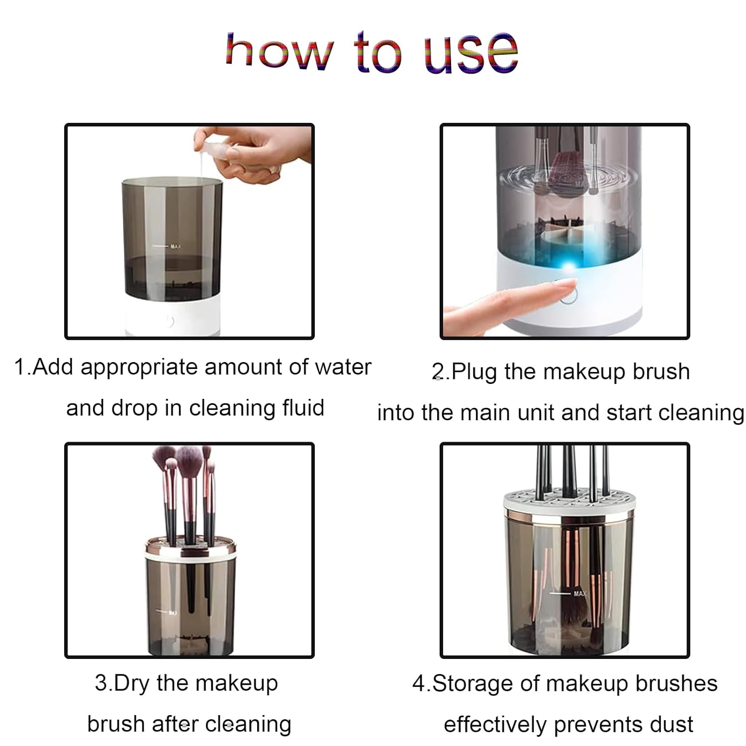 Electric Makeup Brush Cleaner Machine With Mat