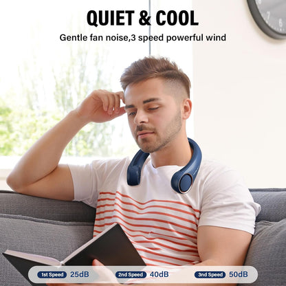 Bladeless Neck Fan Personal Cooler – 3 Speeds, 4000 mAh
