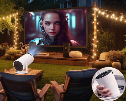 Smart Mini Projector with Android 11 and 200" Display