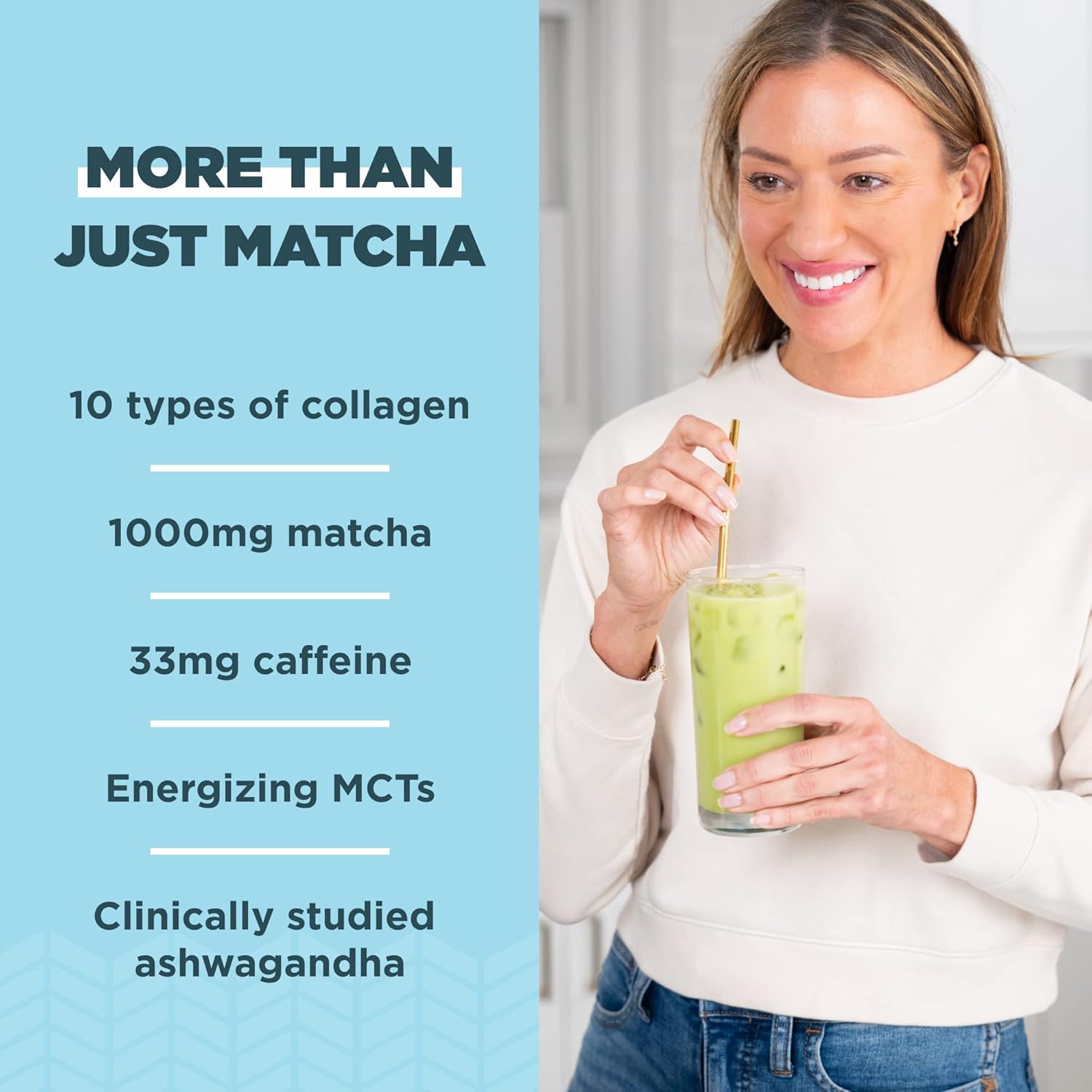 Matcha Collagen Powder With MCTs & Ashwagandha