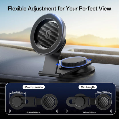 MagSafe Dashboard Car Mount – Foldable Magnetic Phone Holder