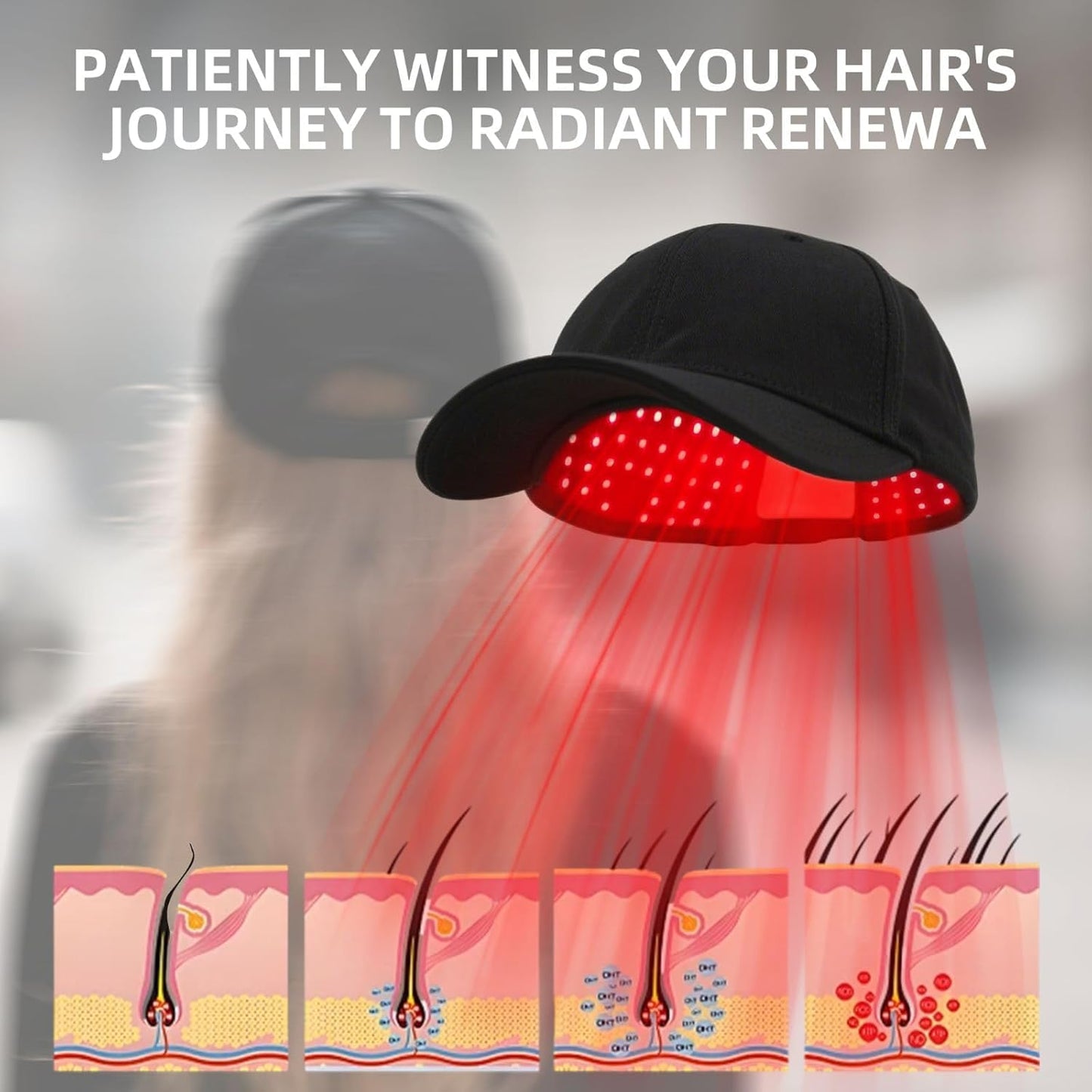 Cordless Red Light Therapy Cap For Hair Growth