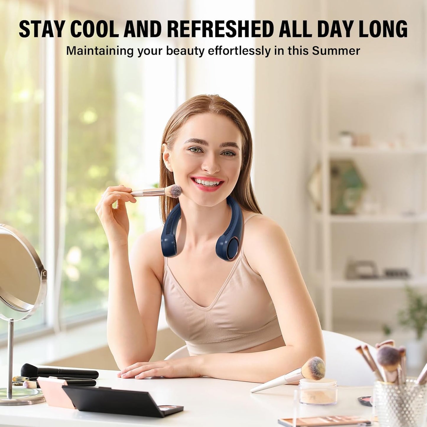 Bladeless Neck Fan Personal Cooler – 3 Speeds, 4000 mAh