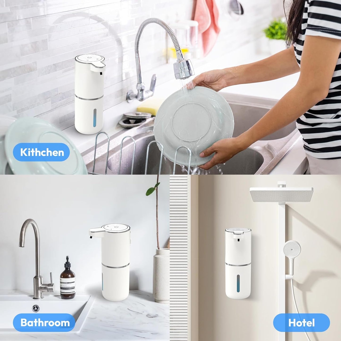 Automatic Foaming Soap Dispenser 2-Pack – Touchless, Wall Mount