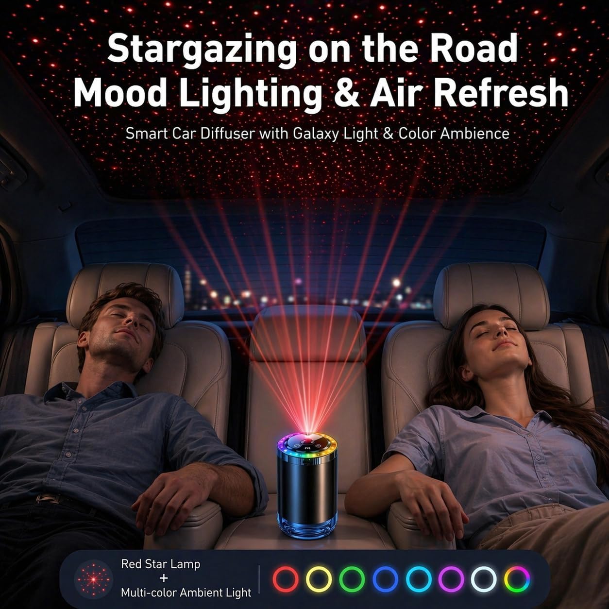 Smart Car Diffuser With Touch Control & RGB Star Lights