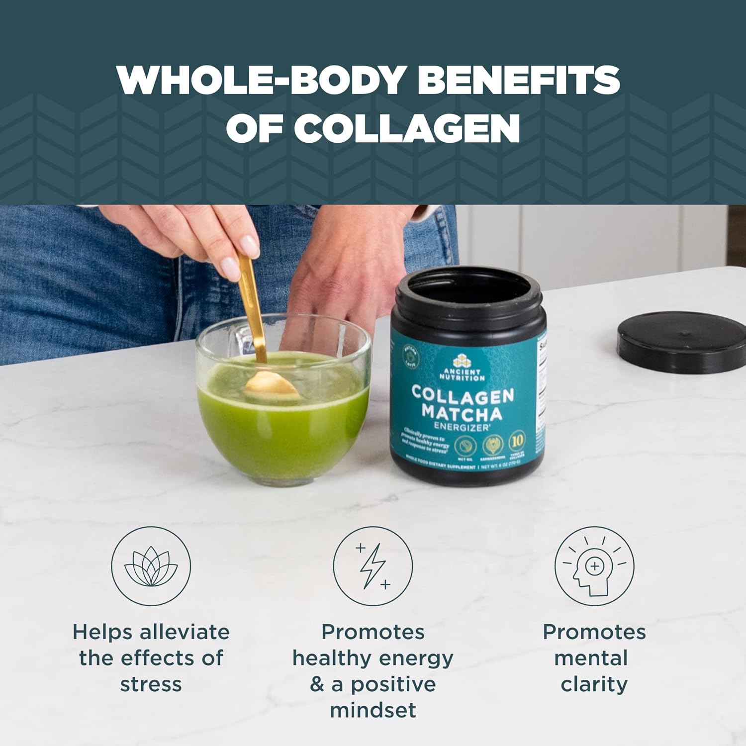 Matcha Collagen Powder With MCTs & Ashwagandha