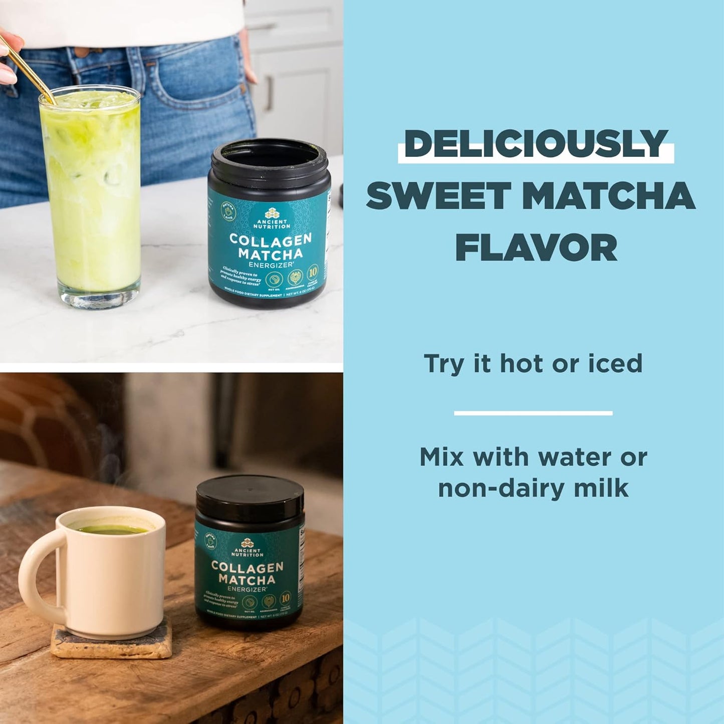Matcha Collagen Powder With MCTs & Ashwagandha