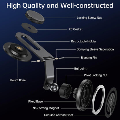 MagSafe Dashboard Car Mount – Foldable Magnetic Phone Holder