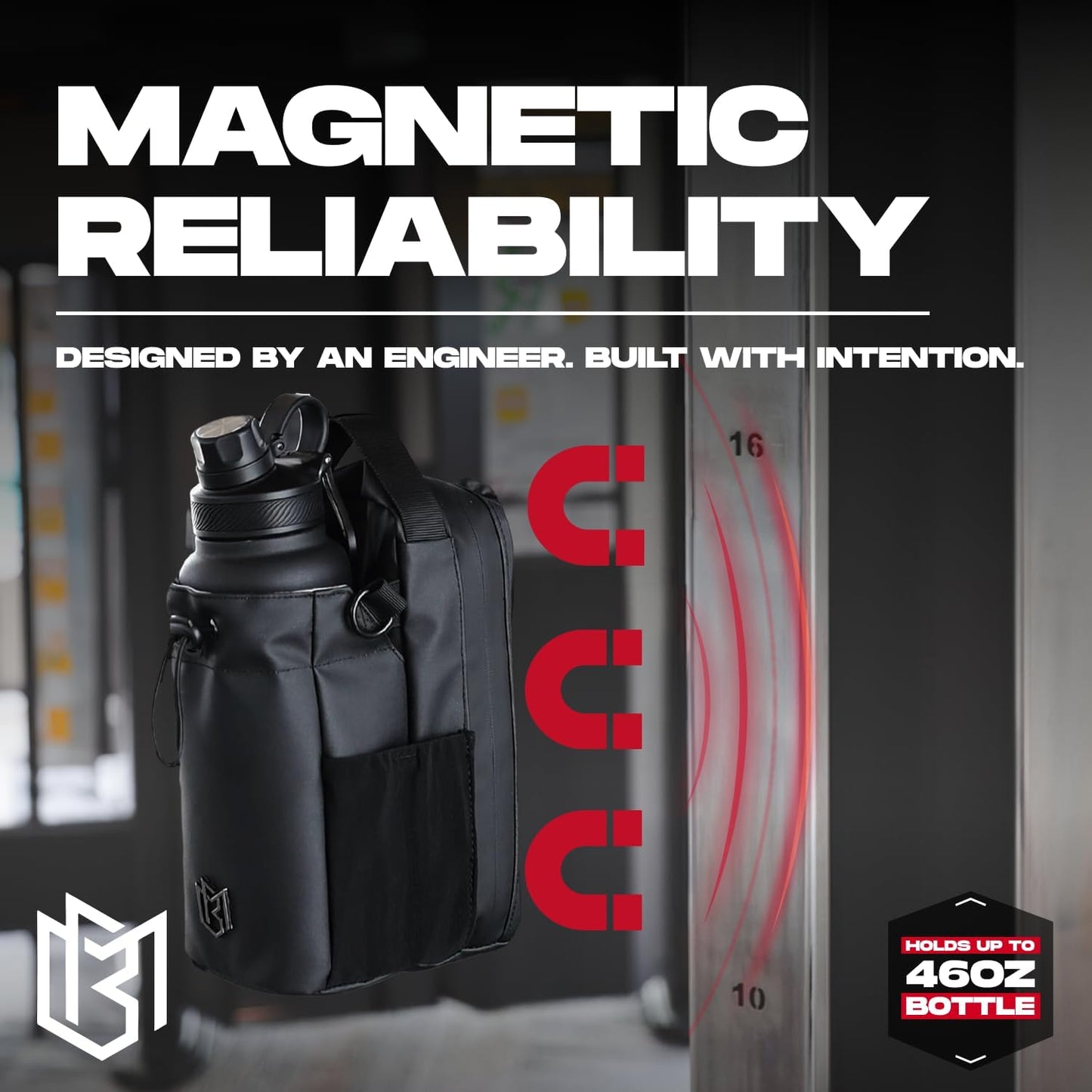 Magnetic Gym Sling Bag With Bottle Holder And Phone Pocket