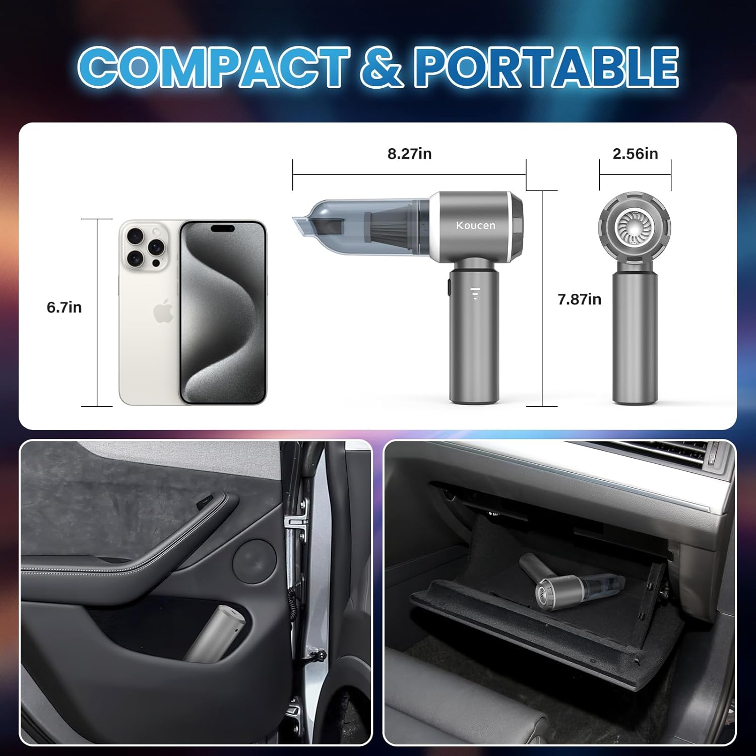 4-in-1 Cordless Car Vacuum Cleaner – Powerful Handheld