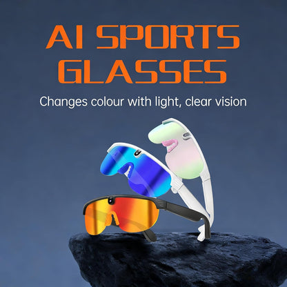 AI Smart Sports Sunglasses with Camera & Audio