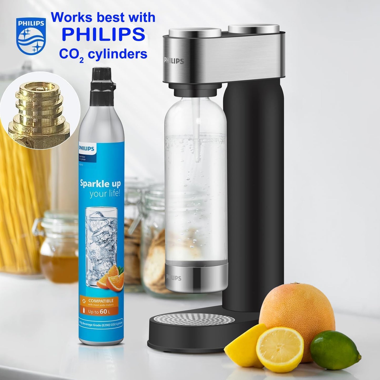 Sparkling Water Maker Soda Machine – Quick Twist, 1L BPA-Free