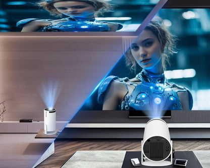 Smart Mini Projector with Android 11 and 200" Display