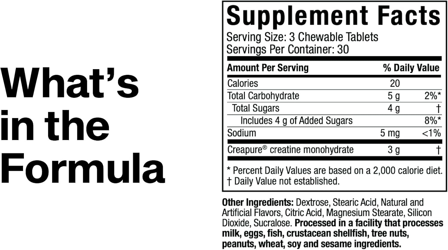 Creatine Chewable Tablets – Creapure for Muscle Growth