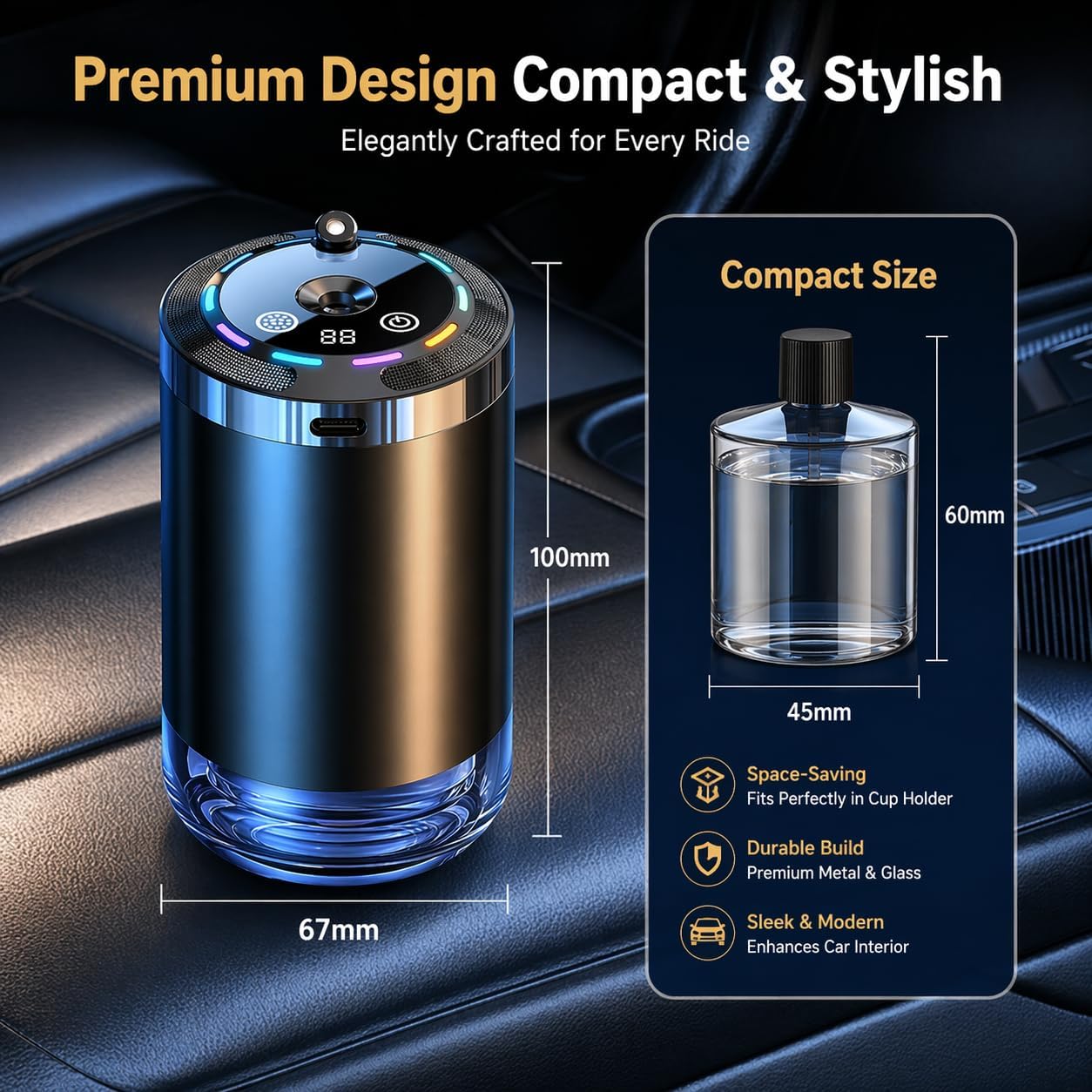 Smart Car Diffuser With Touch Control & RGB Star Lights