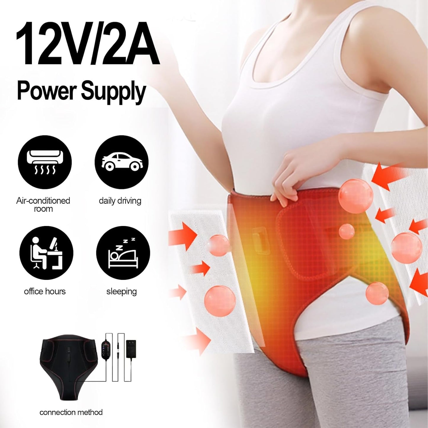 Heated Massage Waist Belt – Adjustable Heat & Vibration