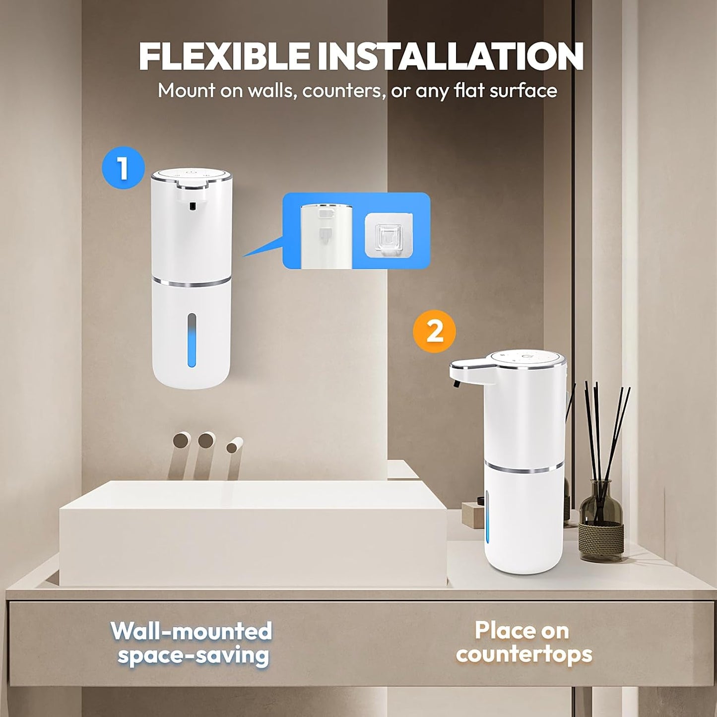 Automatic Foaming Soap Dispenser 2-Pack – Touchless, Wall Mount