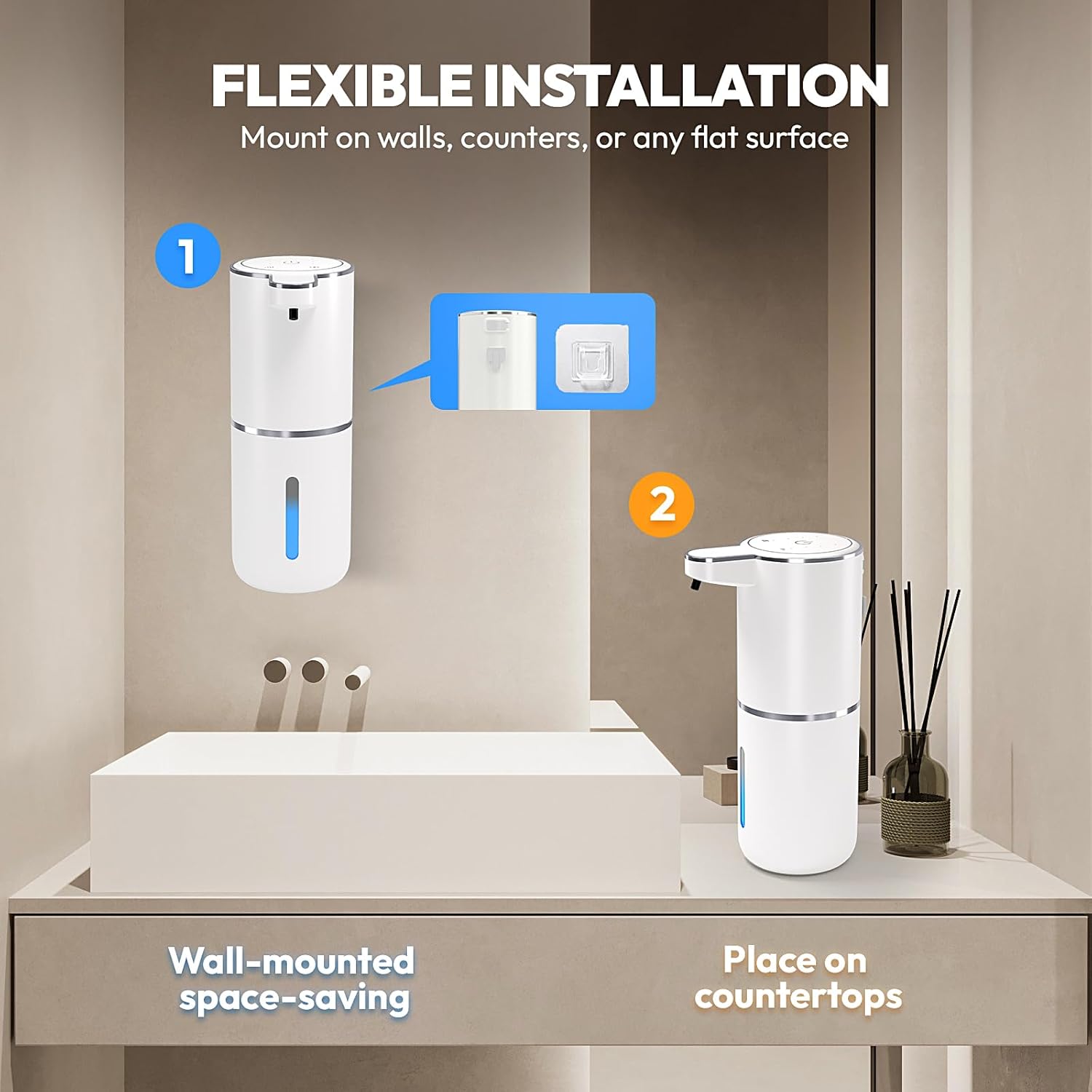 Automatic Foaming Soap Dispenser 2-Pack – Touchless, Wall Mount