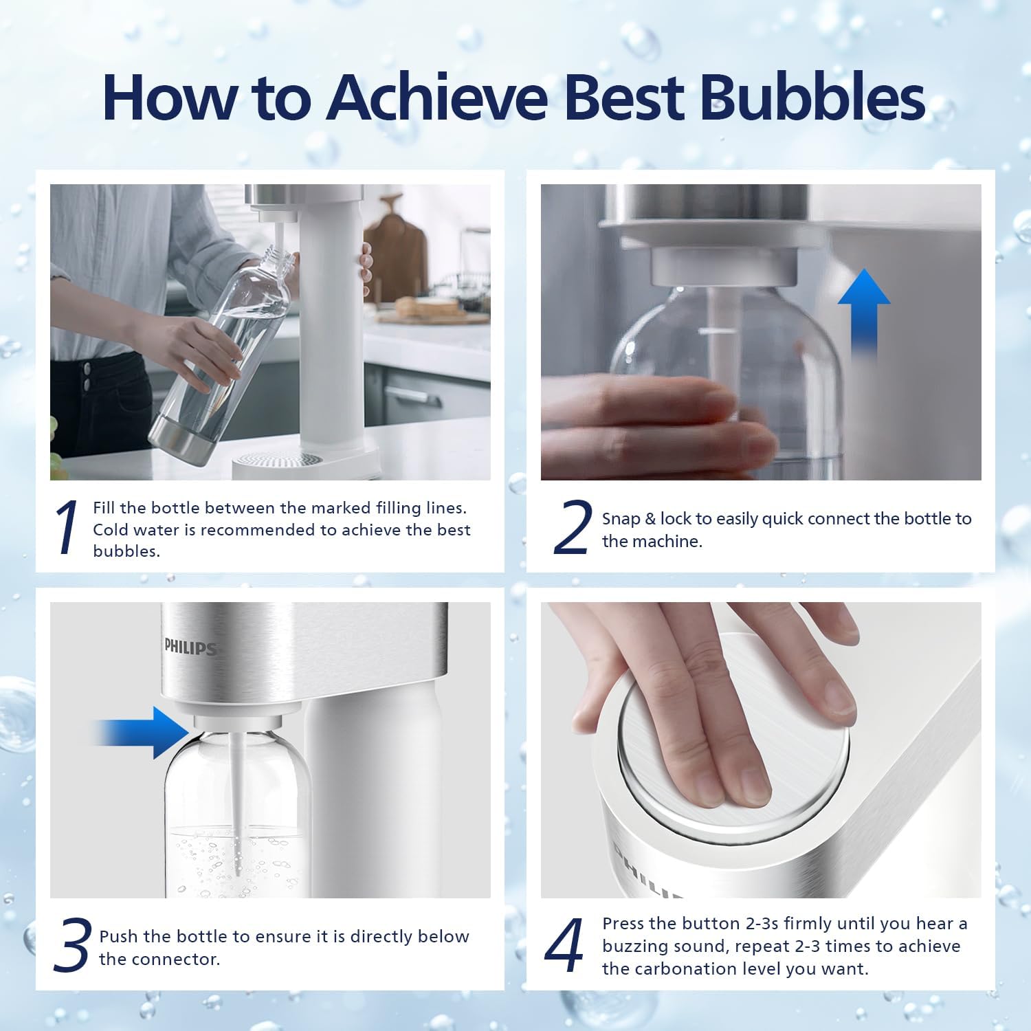 Sparkling Water Maker Soda Machine – Quick Twist, 1L BPA-Free