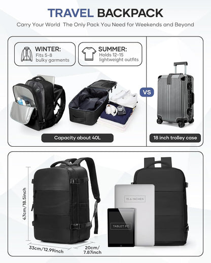 Vacuum Compression Travel Backpack Carry-On with Pump