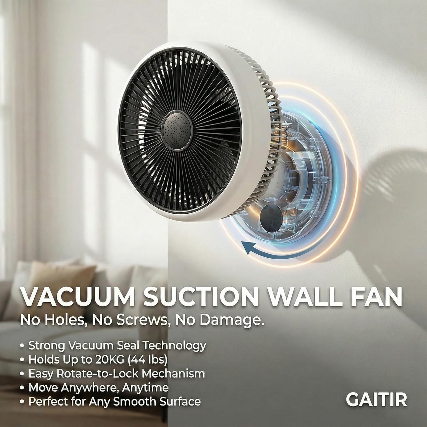 Rechargeable Air Circulator Fan – Wall-Mountable & Portable
