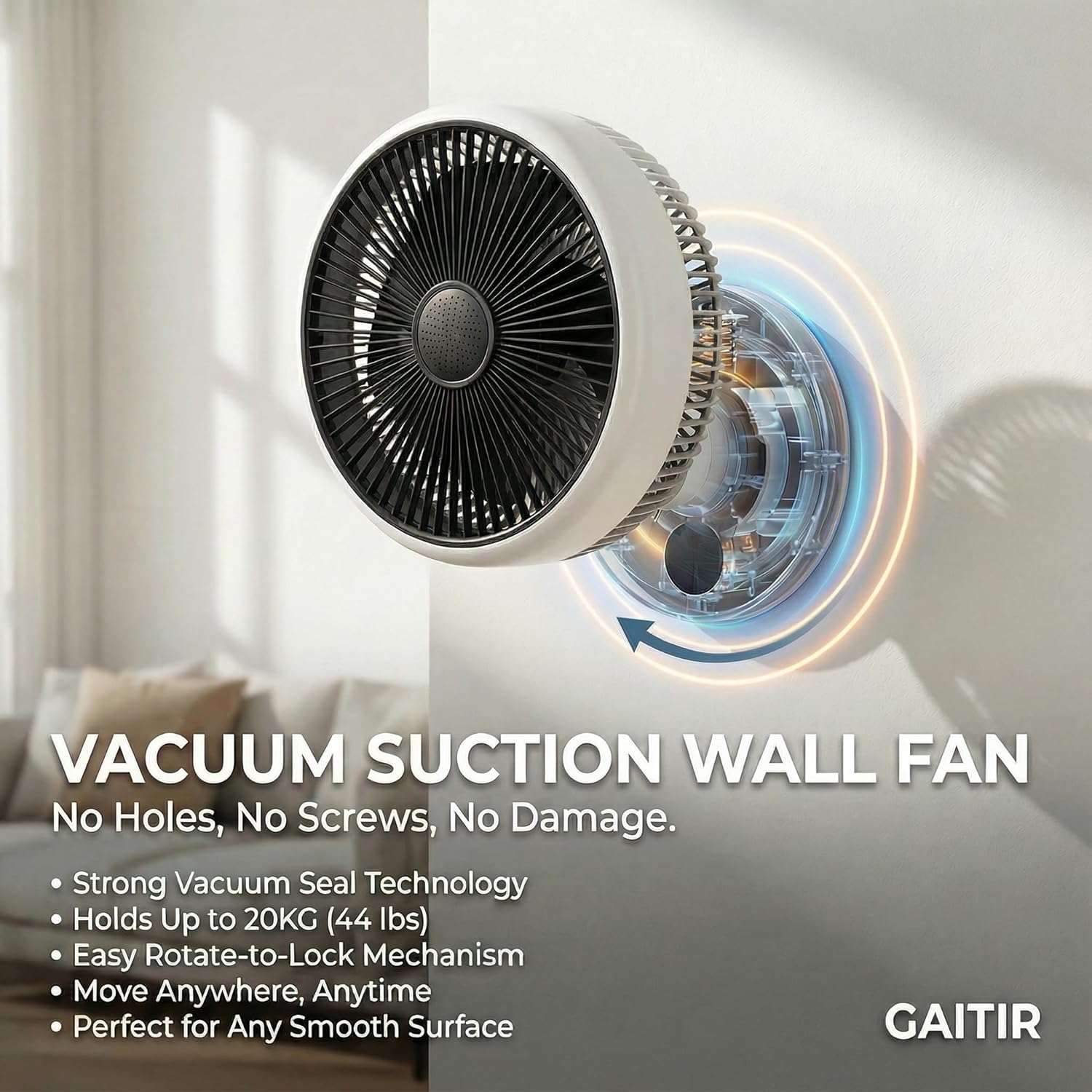 Rechargeable Air Circulator Fan – Wall-Mountable & Portable