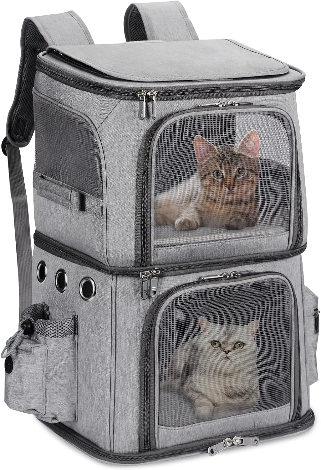 Double-Compartment Pet Carrier Backpack for Two Pets