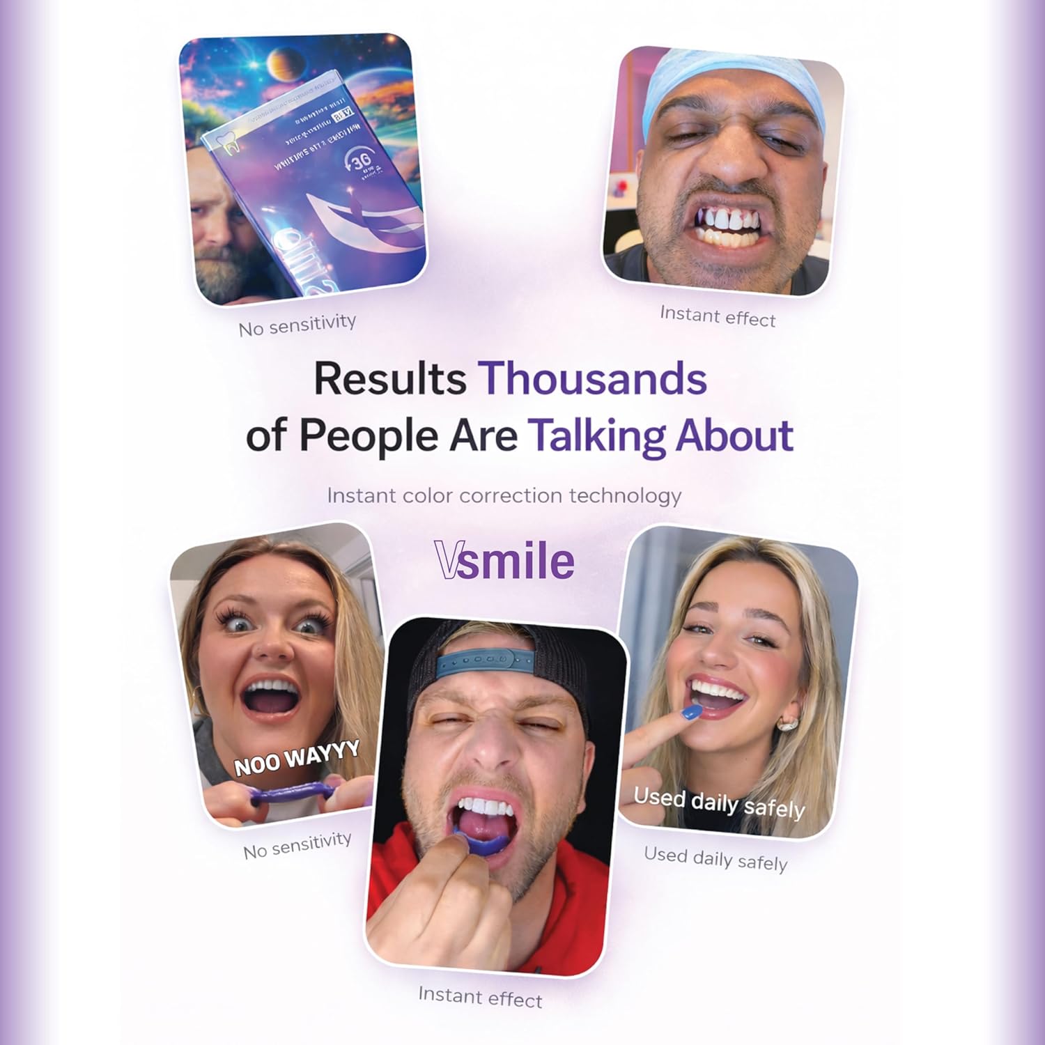 Purple Teeth Whitening Strips – Peroxide-Free, Enamel Safe