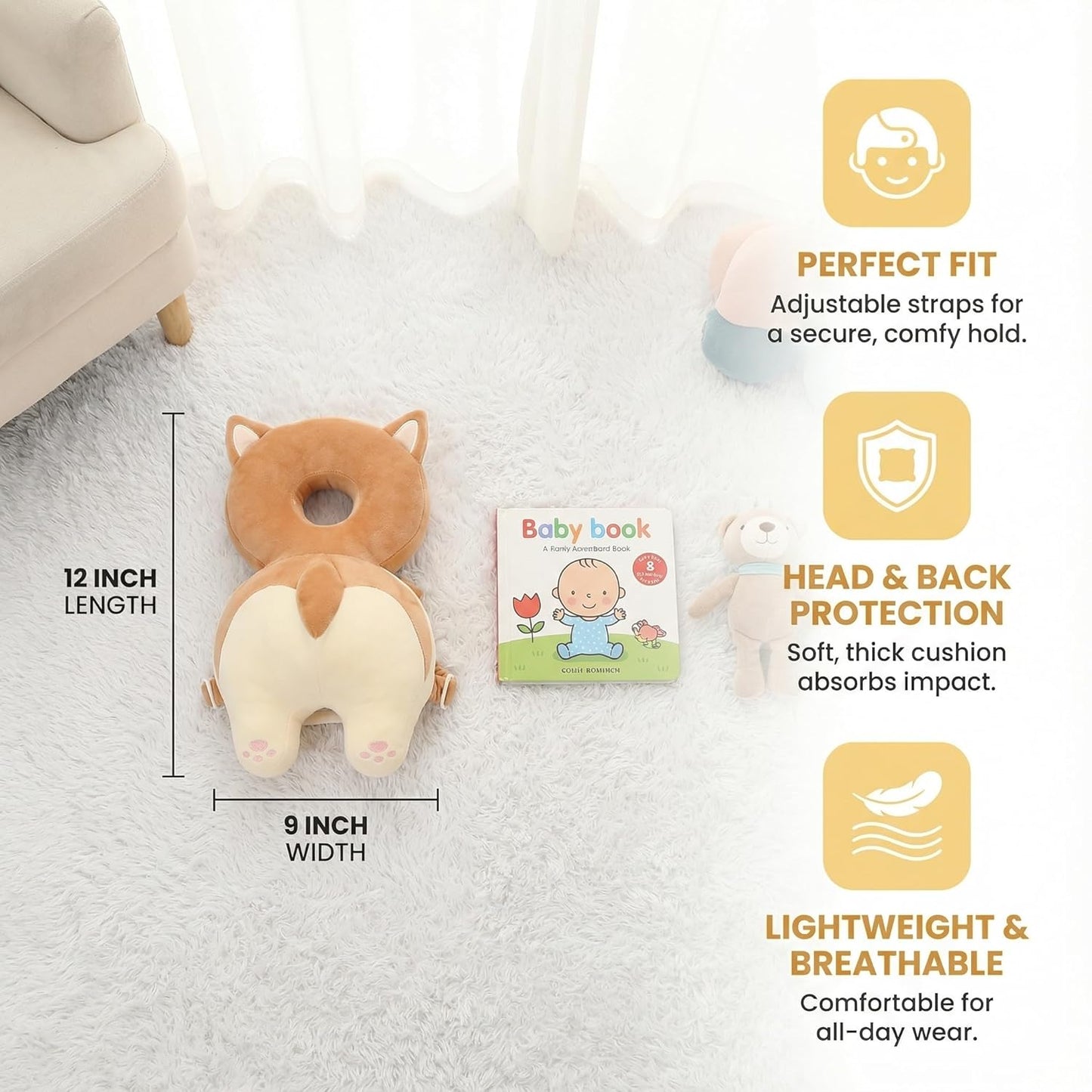 Baby Head Protector Backpack Pillow for Crawling and Walking