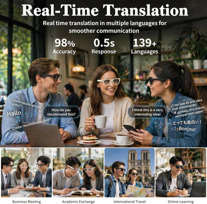 AI Smart Glasses With 4K Camera And Real-Time Translation
