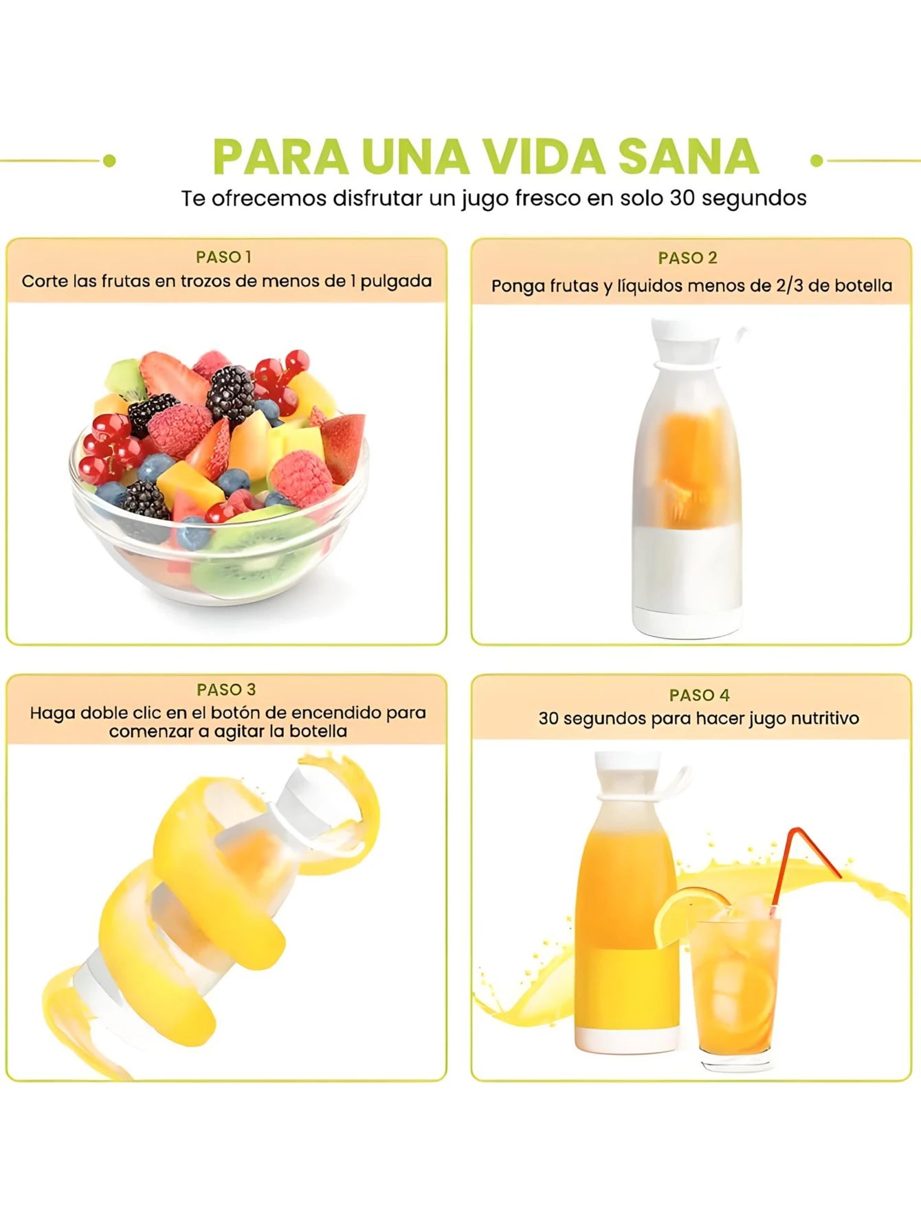 Mini USB Portable Blender 350 ml – Rechargeable Smoothie Maker