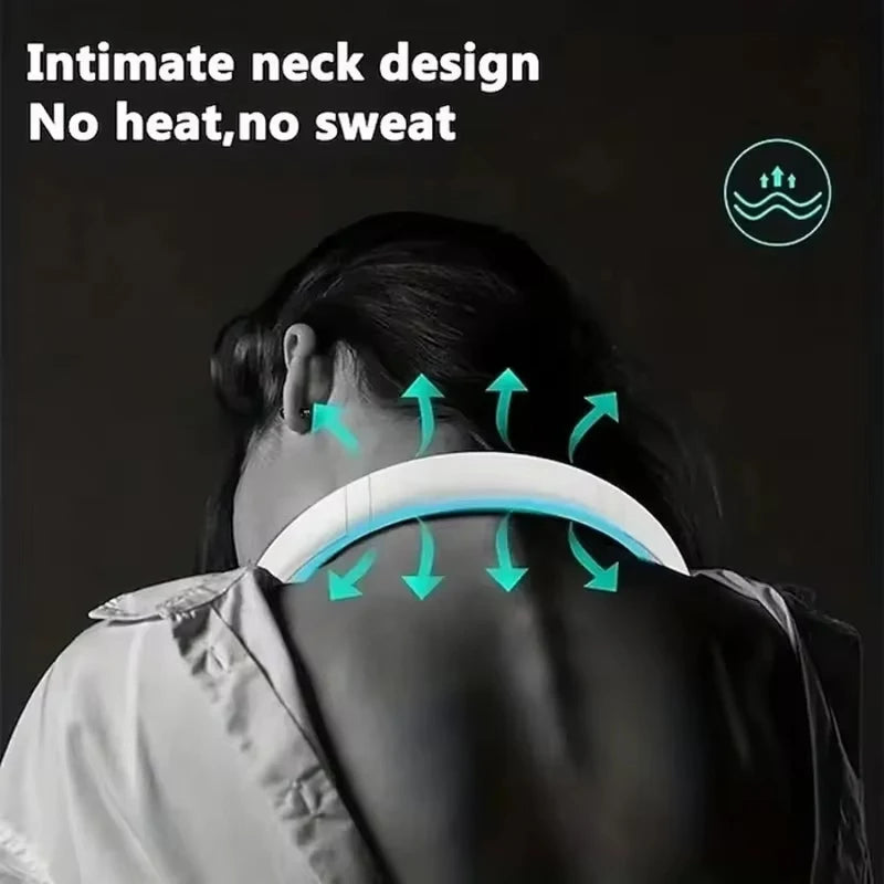 Bladeless Portable Neck Fan – Rechargeable 3-Speed Cooler