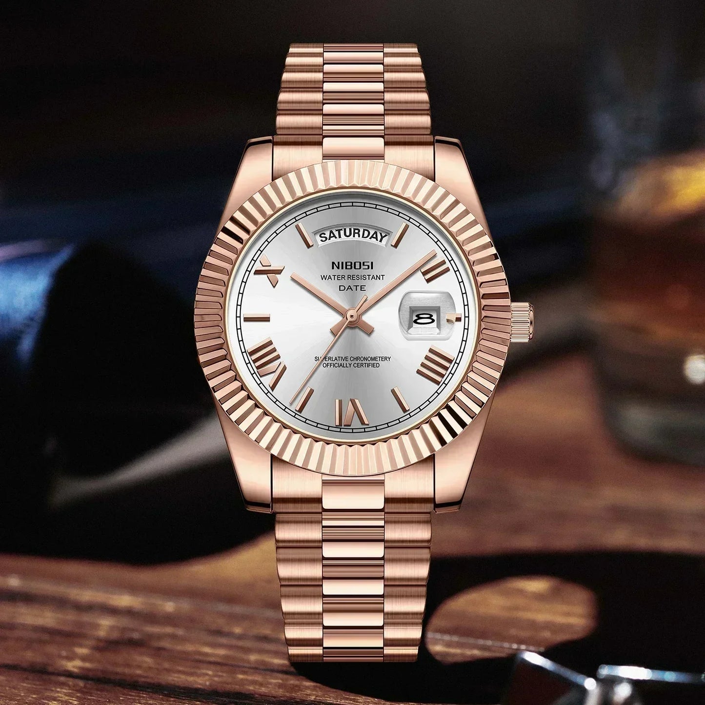 Men’s Luxury Quartz Watch With Date – Steel Bracelet