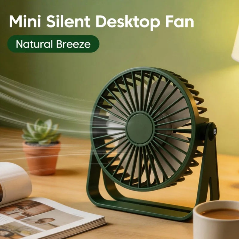 Mini USB Desktop Fan – Portable 360° Adjustable Cooling
