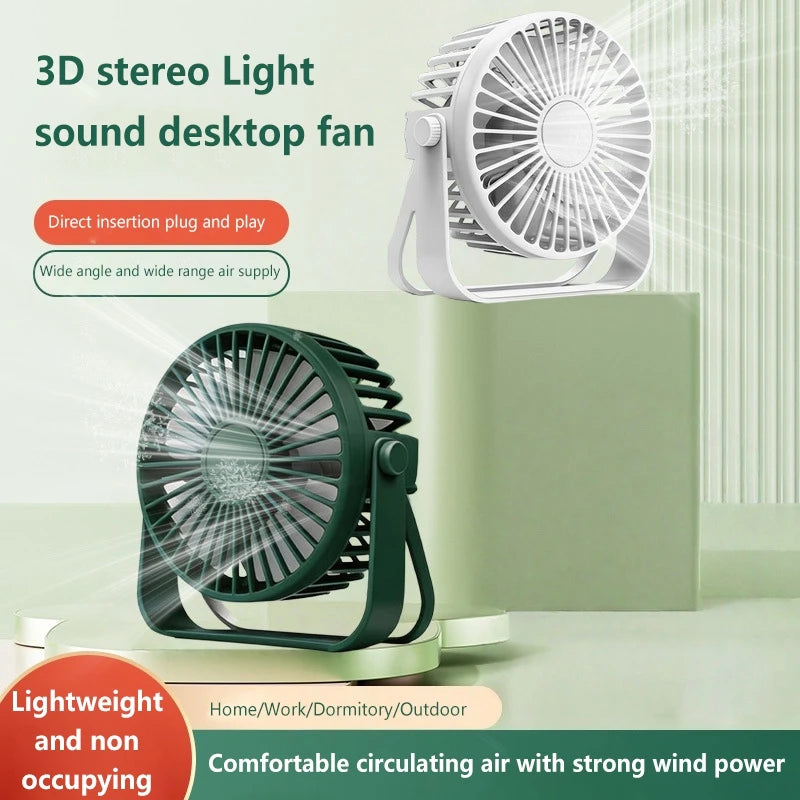 Mini USB Desktop Fan – Portable 360° Adjustable Cooling